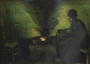 Vincent Van Gogh Peasant Woman by the Fireplace (nn04) oil painting reproduction